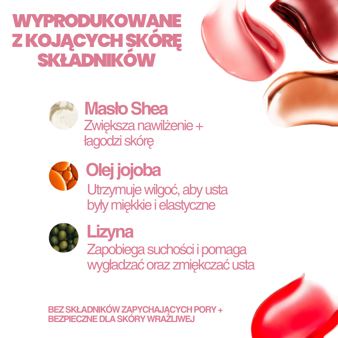 Peptydowy balsam do ust Clementa - Czereśnia